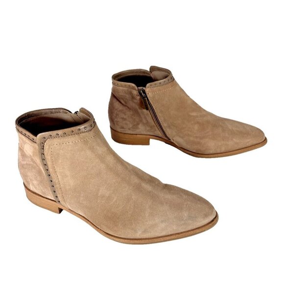 ITALEAU Miralda Beige Studded Waterproof Side Zip Ankle Booties EU 39 US 8.5 - Picture 2 of 14